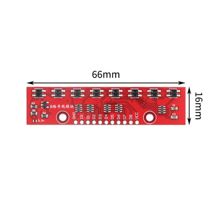 3Pcs Tracking Sensor Module 8-Channel Line-Following Module 8 CH Infrared Line Track Trace Detect Detection Board, Red Board