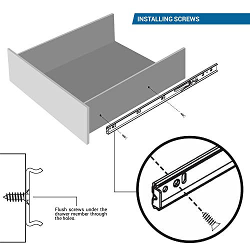 5 Pairs of 18" Rok Hardware Soft Close Drawer Slides, Full Extension, Ball Bearing, 100 lb Weight Capacity - Available in 12", 14", 16", 18", 20", 22" and 24" Lengths - size: 5 Pairs - 18 in.