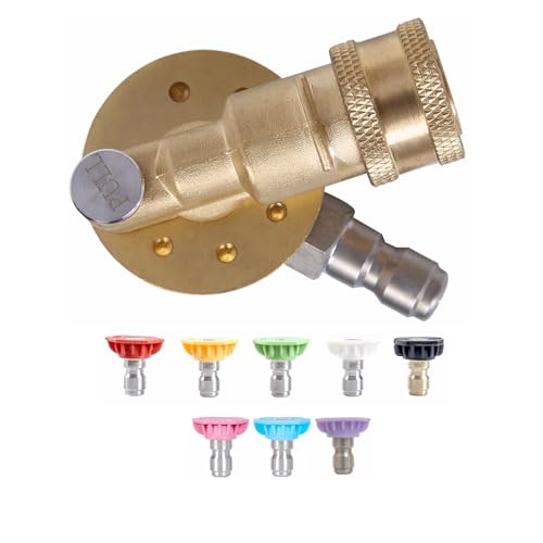 Meteor Blast Pressure Washer Pivoting Coupler with 8 nozzles, 3 upgrades - size: 7 angles, 270 degree, 8 nozzles