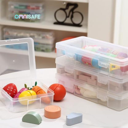 9 Pack Medium Plastic Hobby Art Craft Organizer - size: Medium - 9 Pack Clear