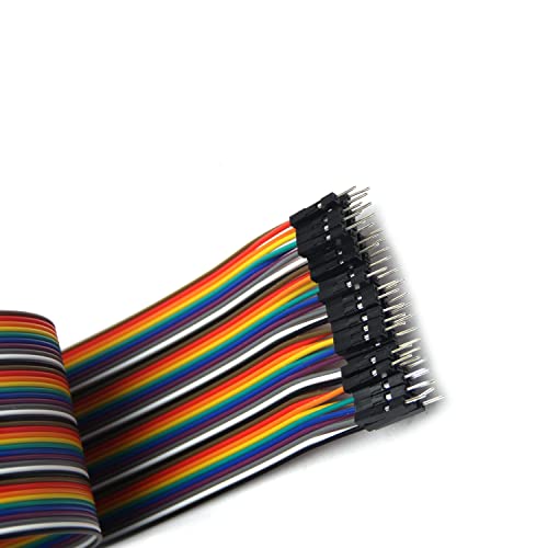 Fielect Dupont Jumper Wires Breadboard Jumper Wires Colorful Ribbon Cables 40pin 50cm Long Male to Male 1Pcs - color: M/M, size: 50cm 1PCS