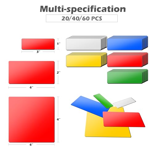 Realth Dry Erase Magnetic Labels Multicolor 2'' × 4'' 40 Pcs Reusable - color: Multi-color, size: 2'' × 4''