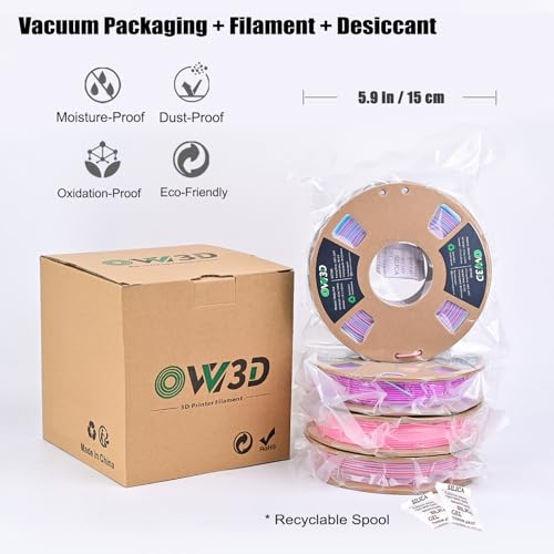 OVV3D PLA 3D Printer Filament Bundle, Matte Tri & Dual Color Filament - color: Blue Pink Purple Yellow
