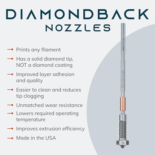 Diamondback Prusa Nextruder Compatible Nozzle, Diamond Tip, 0.4mm - size: 0.4mm