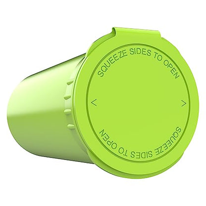 Dragon Chewer 13 Dram CR Plastic Packaging Pop Top Containers - Child Resistant Travel Holder Vial Bottles - 315 qty (Lime Green) - color: Lime Green