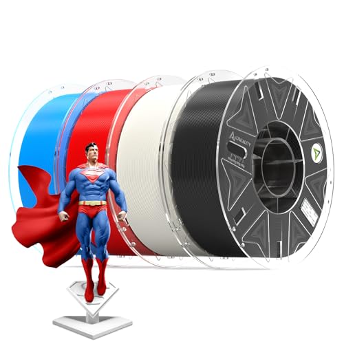 Official CREALITY Hyper PLA RFID Filament 1.75mm 4KG for K2 Plus Combo, High Speed 30-600mm/s 3D Printer Filament, 4Pack(8.8lbs)/Spool Hyper PLA RFID Support CFS,Most 3D Printers, Black&White&Blue&Red - color: Black&white&blue&red