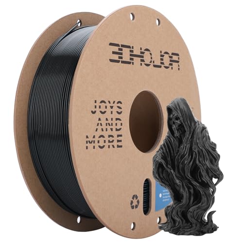 3DHoJor PLA Filament 1.75mm Black,3D Printing Filament,1kg Cardboard Spool (2.2lbs), Fit Most FDM 3D Printer,Dimensional Accuracy +/- 0.03 mm,Vacuum Packaging, No Brittle Filaments - color: Black