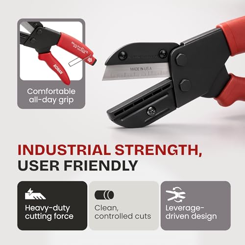 Ronan Multi-Cut Industrial Cutter – Heavy-Duty Blade for Plastic, Rubber, Wood, Leather & More – Replaceable Blades, Safety Lock, Ergonomic Grip, 3 Extra Blades Included (Pack of 2) - size: 2.5 inches (Pack of 2)