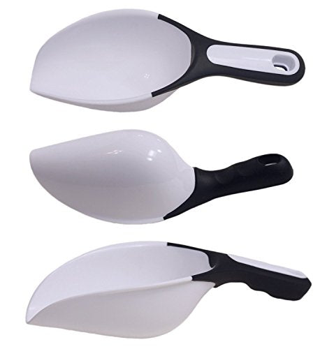 Chef Craft 21682-3PK Set of 3 Plastic Scoops, Multipurpose, Comfort Grip Handle