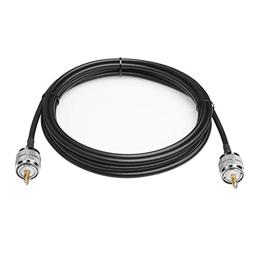 RG58 Coax Cable - 10FT (3M) Low Loss UHF PL-259 Male to Male for CB, VHF, HF 50 ohm - size: 10FT(3M)-1Pcs