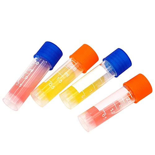 100 Pcs 2ml Plastic Vials with Caps - Lab Vials & Test Tubes with Lids