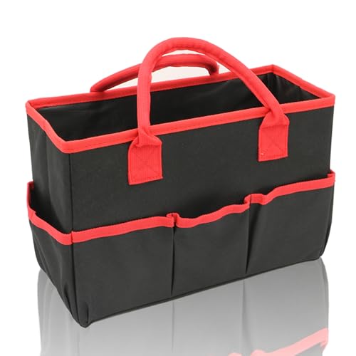 Cupohus Desktop Art Craft Storage Tote Bag and Stock Organizer (Black&Red) - color: Black