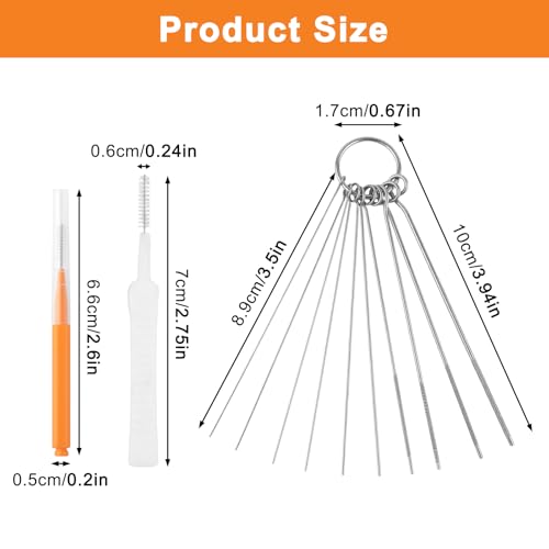 90 Pcs Shower Head Cleaner Tool Set, Small Hole Nozzle Cleaning Brushes & Stainless Steel Cleaning Needles, Multi Size Picks with Caps for Bathroom and Household Gaps
