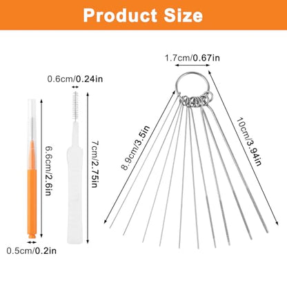 90 Pcs Shower Head Cleaner Tool Set, Small Hole Nozzle Cleaning Brushes & Stainless Steel Cleaning Needles, Multi Size Picks with Caps for Bathroom and Household Gaps