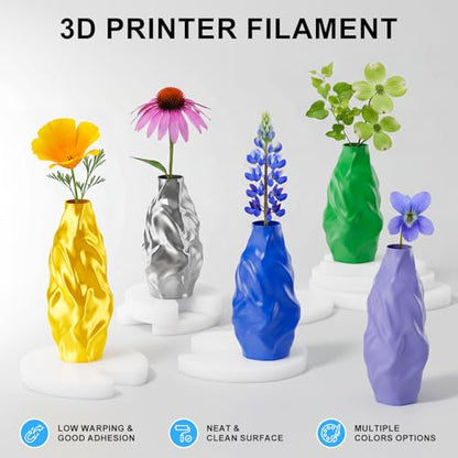 16 Colors PLA Filament 1.75mm Bundle, 250g per Spool, 16 Rolls, 4kg Total, 3D Printer Filament, Individually Vacuum Packed, Dimensional Accuracy +/- 0.02mm