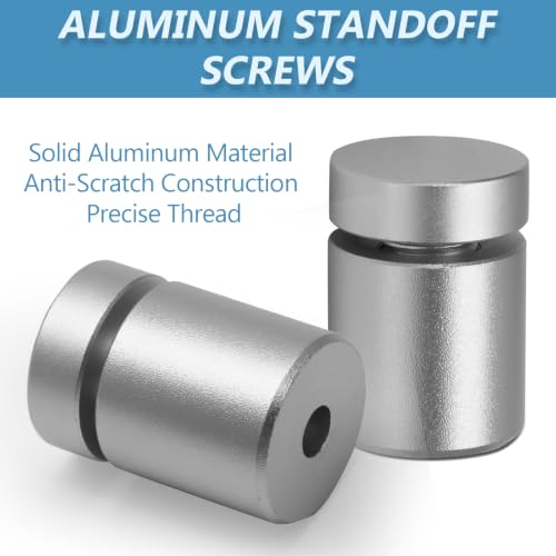 Luomorgo Aluminum Standoff Screws, 3/4" x 3/4", Silver, 12 Pcs - color: Silver, size: 3/4" x 3/4"