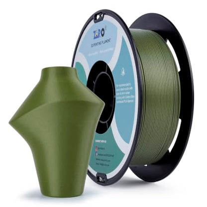 ZIRO Carbon Fiber PLA Filament 1.75mm, Reinforced 0.8KG CF, Military Green - color: Cf-military Green