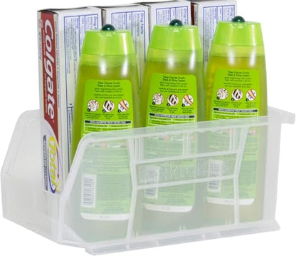Akro-Mils 30230 AkroBins Plastic Storage Bins, 11"x5"x5", Clear, 12-Pack - color: Clear