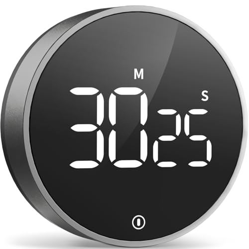 Digital Magnetic Kitchen Timer & Stopwatch with LED Display, Space Gray - color: Space Grey
