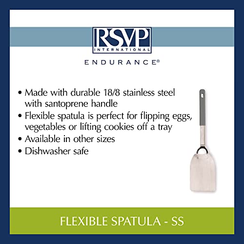 RSVP International Endurance Kitchen Tool Collection Flexible Stainless Steel, Dishwasher Safe, Spatula - size: Spatula, Standard