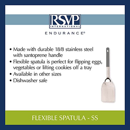 RSVP International Endurance Kitchen Tool Collection Flexible Stainless Steel, Dishwasher Safe, Spatula - size: Spatula, Standard