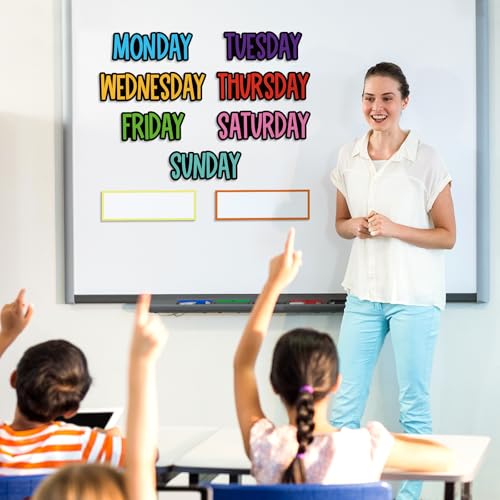 Ireer 9 Pcs Days of the Week Magnets for Whiteboard Calendar,Classic - color: Classic