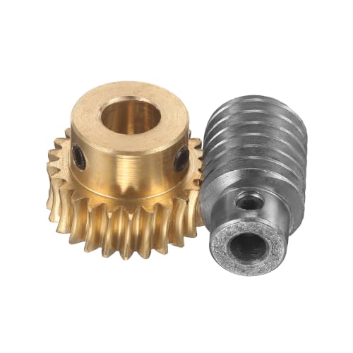 uxcell Worm Gear Set 25T 1 Module 25:1 Reduction Rate, 10mm/6mm Bore - size: 10mm/6mm Bore (1Mod 25T)