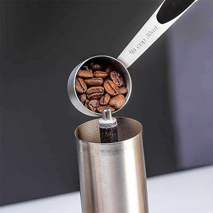 2 PCS 1/8 Cup Stainless Steel Measuring Scoops Coffee Measuring Scoop 30ML Small Coffee Scoop Measuring Cup with Black Silicone Handle Large Capacity And Comfortable Hand Feeling Tablespoon