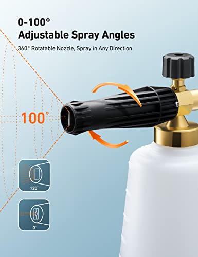 AstroAI Foam Cannon for Pressure Washer with 1/4" Quick Connect, 1.5 Liter - size: 1.5 L Bottle,WITHOUT Tips