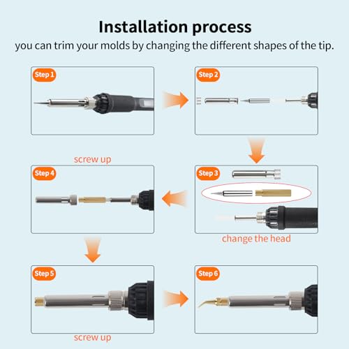 FYSETC 3D Printer Accessories Soldering Iron Kits: 60W 110V LCD Digital Solder Iron Pen with 7 Heat Set Insert Tool and 16Pcs Brass Cleaning Up