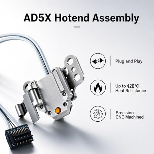 Heating Assembly Kit for Flashforge AD5X Hot End Heating Component with Heater Cartridge, Thermistor Temperature Sensor & Heat-Insulating Clip 3D Printer Accessories - size: AD5X