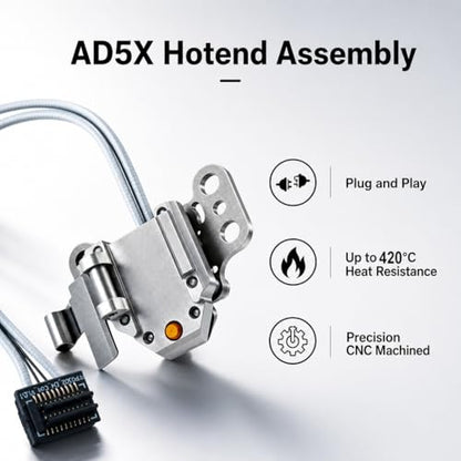 Heating Assembly Kit for Flashforge AD5X Hot End Heating Component with Heater Cartridge, Thermistor Temperature Sensor & Heat-Insulating Clip 3D Printer Accessories - size: AD5X