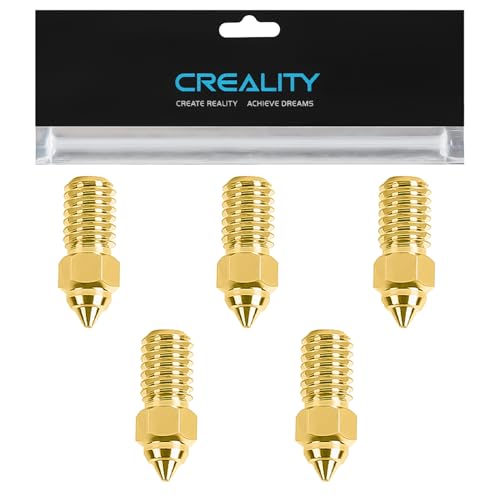 Creality Official Ender 3 V3 SE Nozzle, 0.4mm 5 Pcs High Speed M6 Extruder Nozzles, 3D Printer Brass High Temperature Wear Resistant Nozzle for Ender 5 S1, Ender 7