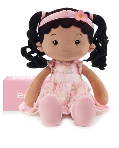 LeyaDoll Soft Plush Baby Doll 16'', First Rag Doll for 1 Year Old Girl Gift - color: Princess Petal-tanned