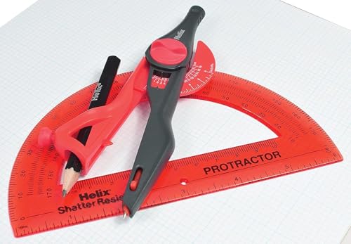 Helix - Compass and Protractor Set - Plastic Locking - 2 Pieces