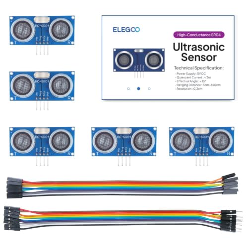 ELEGOO 5PCS HC-SR04 Ultrasonic Module Distance Sensor Kit