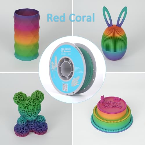 Matte Rainbow PLA 3D Printer Filament, 10 Rolls,1KG Spool(2.2lbs) 1.75mm 3D Printing Multicolor Gradient Filament Bundle for Most FDM 3D Printers,10 Different Matte Rainbow Colors - color: 10*1kg Matte Rainbow 2