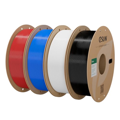 eSUN PLA+ Filament 4KG Fire Engine Red+Blue+Cold White+Black - color: Fire Engine Red + Blue + Cold White + Black, size: 4KG