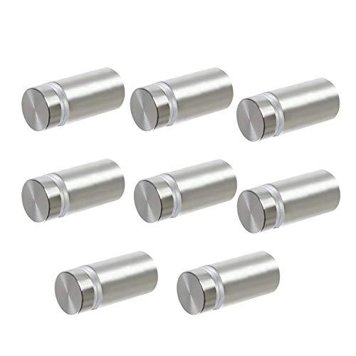 Standoff Screws for Wall Mount Acrylic Picture Frame Hardware 1/2" x 1" Aluminum Silver Finish Nails for Acrylic Glass Sign Holder 8 Pcs