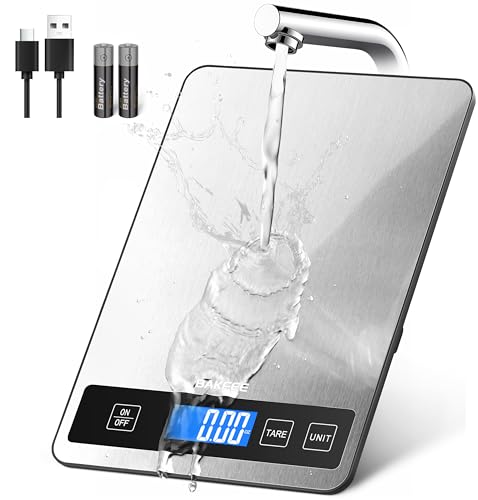 Food Scale, 33lb Rechargeable Kitchen Scale, 1g Precision, Black - color: Rechargeable-Black