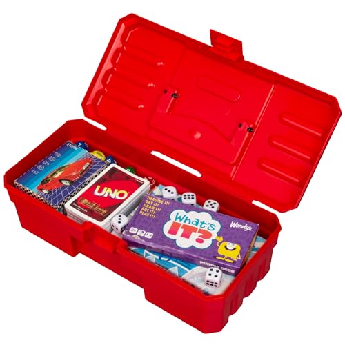 Akro-Mils 12" ProBox Plastic Toolbox for Tools, Hobby or Craft Storage Toolbox, Model 09912, (12-In x 5-1/2-Inch x 4-Inch), Red (Pack of 12) - size: 12 Pack