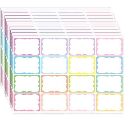 400 Pcs Name Tag Stickers, 3"x 2", 16 Colorful Name Tags, Name Labels for School, Classroom, Office and Home, Pastel Color - color: Fresh