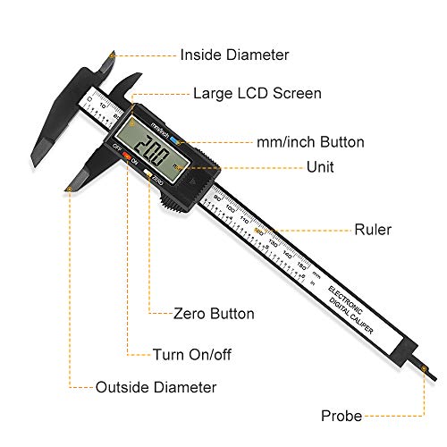 Digital Caliper, Sangabery 0-6 Inch Measuring Tool with Large LCD Screen