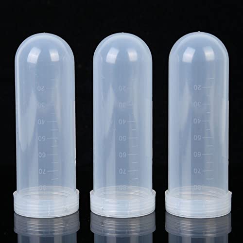 100ml Transparent Plastic Centrifuge Tube with Graduated, Round Bottom, Pack of 5 Pcs (Screw Cap)