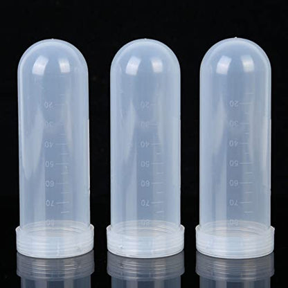 100ml Transparent Plastic Centrifuge Tube with Graduated, Round Bottom, Pack of 5 Pcs (Screw Cap)