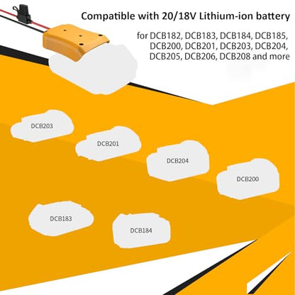 Kzreect for Power Wheel Battery Adapter Compatible with Dewalt 20V Battery - size: Compatible with Fisher-Price Connector