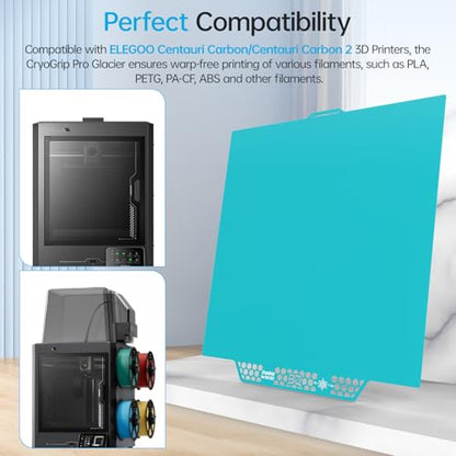 BIQU CryoGrip Pro Glacier Build Plate for Centauri Carbon 3D Printer - color: Glacier-Blue, size: 260*286.5MM, style: Glacier