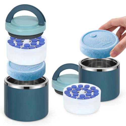 3ml Insulin Vials Cooler Travel Case TSA Approved, 20slots Peptide Case for Fridge, Diabetic Med & peptide Vial Cooling Jar with Ice Pack, Refrigerated Peptides Supplies (Blue) - color: 20slots-blue