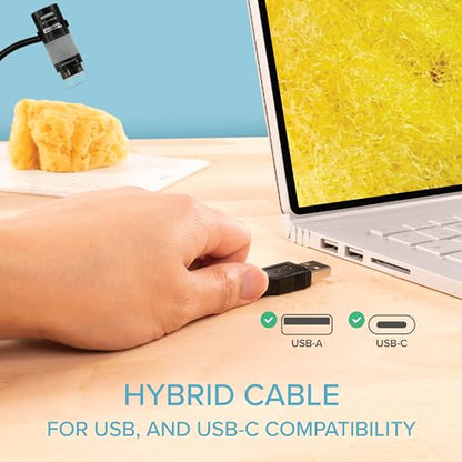 Plugable USB Digital Microscope 250x, 2MP Micro Camera, Flexible Arm Stand - size: 250X Magnification