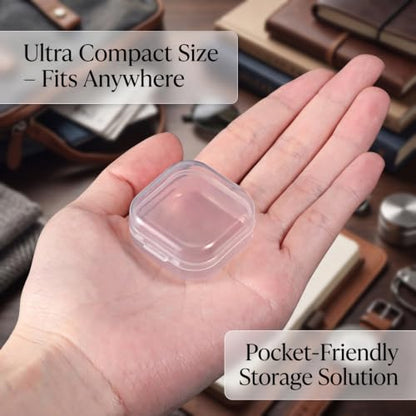 SATINIOR 24 Pcs Small Clear Plastic Container Box, 1.4 x 1.4 x 0.7 in - size: 1.37 x 1.37 x 0.7 Inches